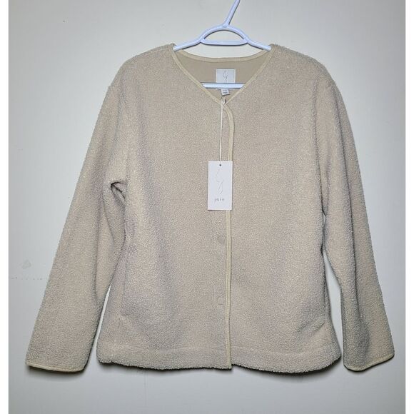 NWT|Joie Tan Sherpa Fleece Button Jacket, MEDIUM - Picture 3 of 8